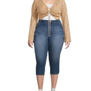 NEW A3 Denim Women's Plus Size Constructed Waist Capris Size: 16w